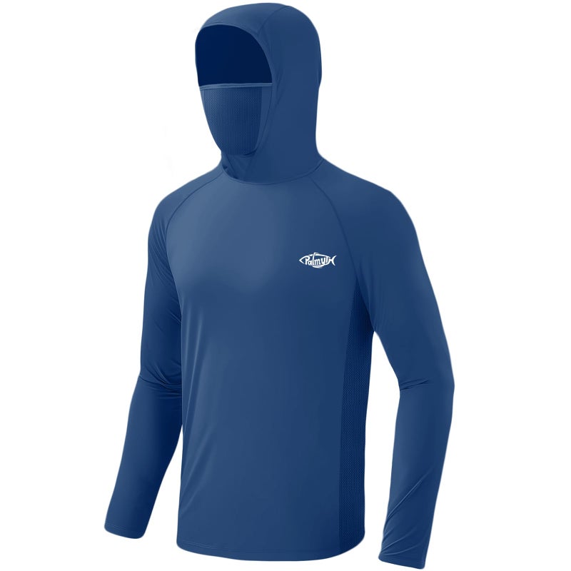 Palmyth Fishing Hoodie for Men Long Sleeve Sun Protection UV UPF 50+ Shirts(Dark Blue/Tidal - Image 2